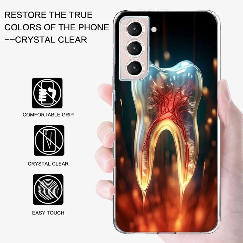 Чехол для телефона с зубным узором Samsung A04S A15 A25 A35 A55 A05S Galaxy S25 S24 FE Note 20 Ultra 10 Lite 9 8 M12 M51