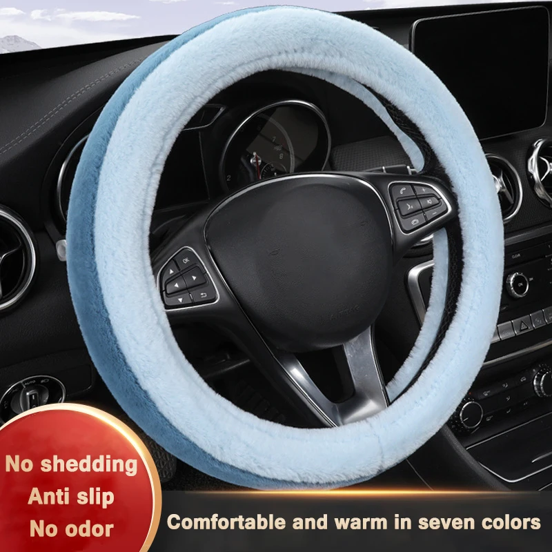 

Car Steering Wheel Cover Plush Warm Winter Heating Steering-Wheel Suitable For 38cm Steering Wheel Universal Protector Covers