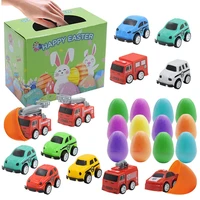 mini toy cars set pull back trucks in easter eggs for kids construction toys for toddlers 2 christmas gifts12pcsbox