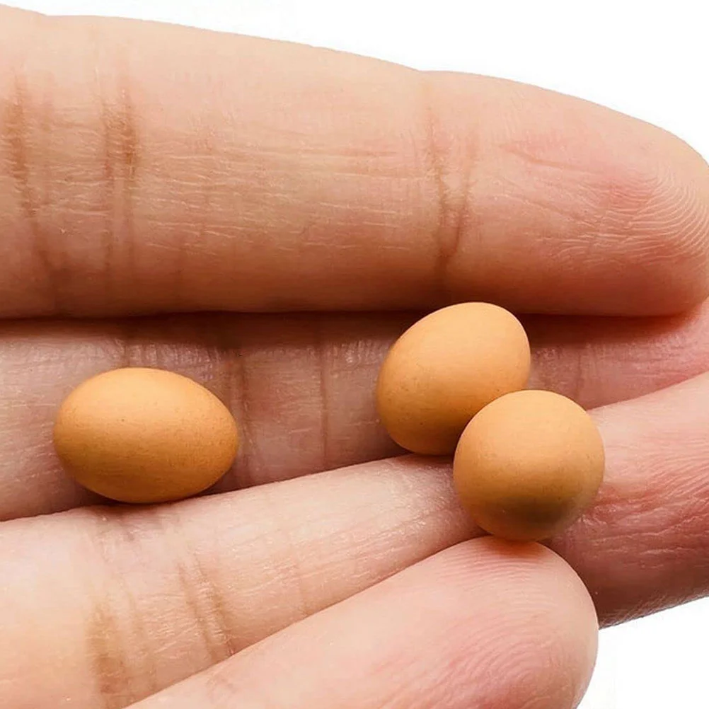 

30 Pcs Basket Pretend Play Egg Model Micro Landscape Toy Miniature Ornaments Toys Kids Food Decor