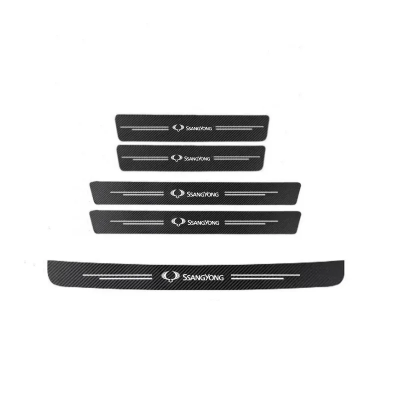 

Защитная пленка для порога автомобиля из углеродного волокна, водонепроницаемая автомобильная наклейка для Ssangyong Korando 2021, Rexton Kyron Musso Actyon Rodius
