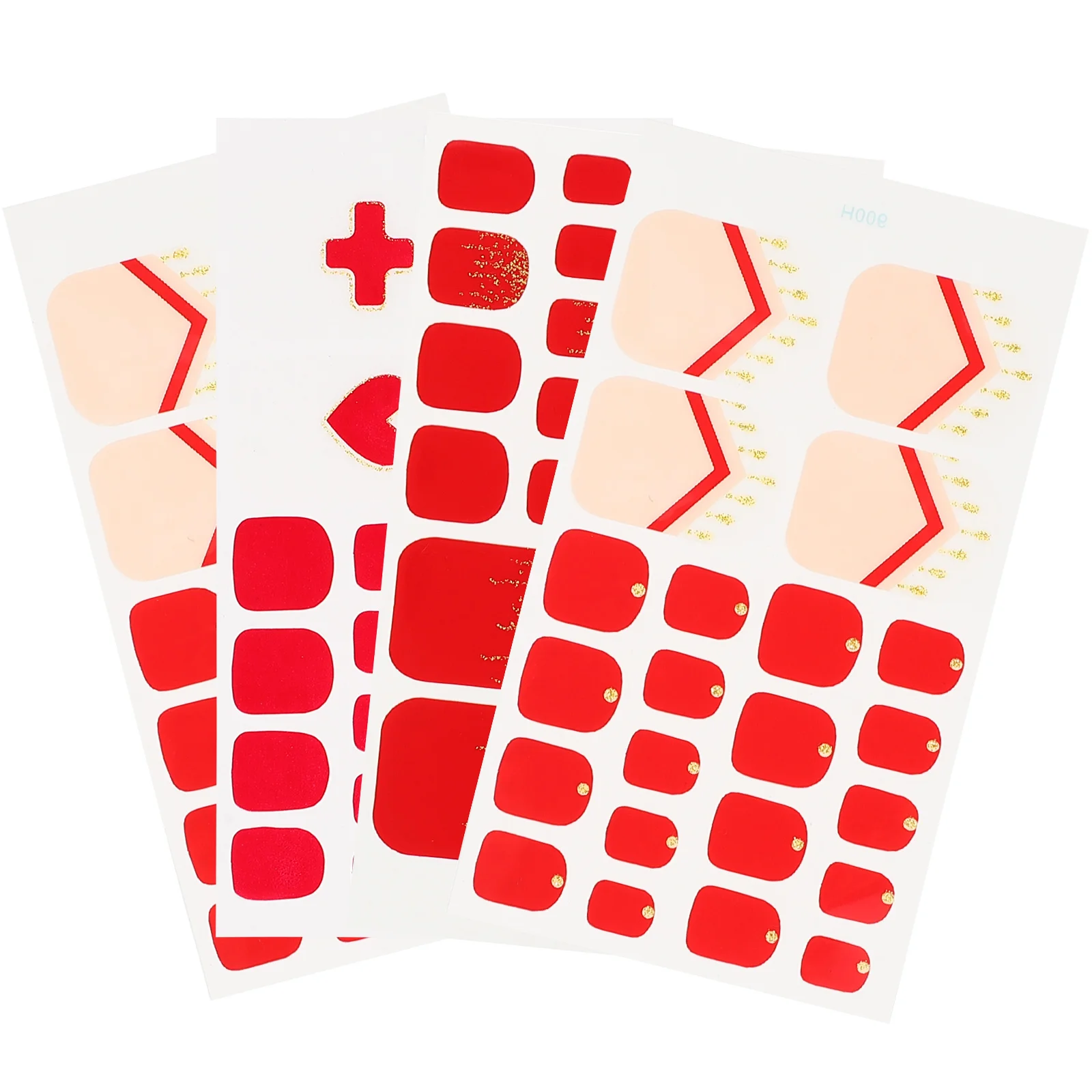 

4 Sheets of Full Wraps Nail Stickers Nail Strips Nail Decals Nail Wraps for Toes