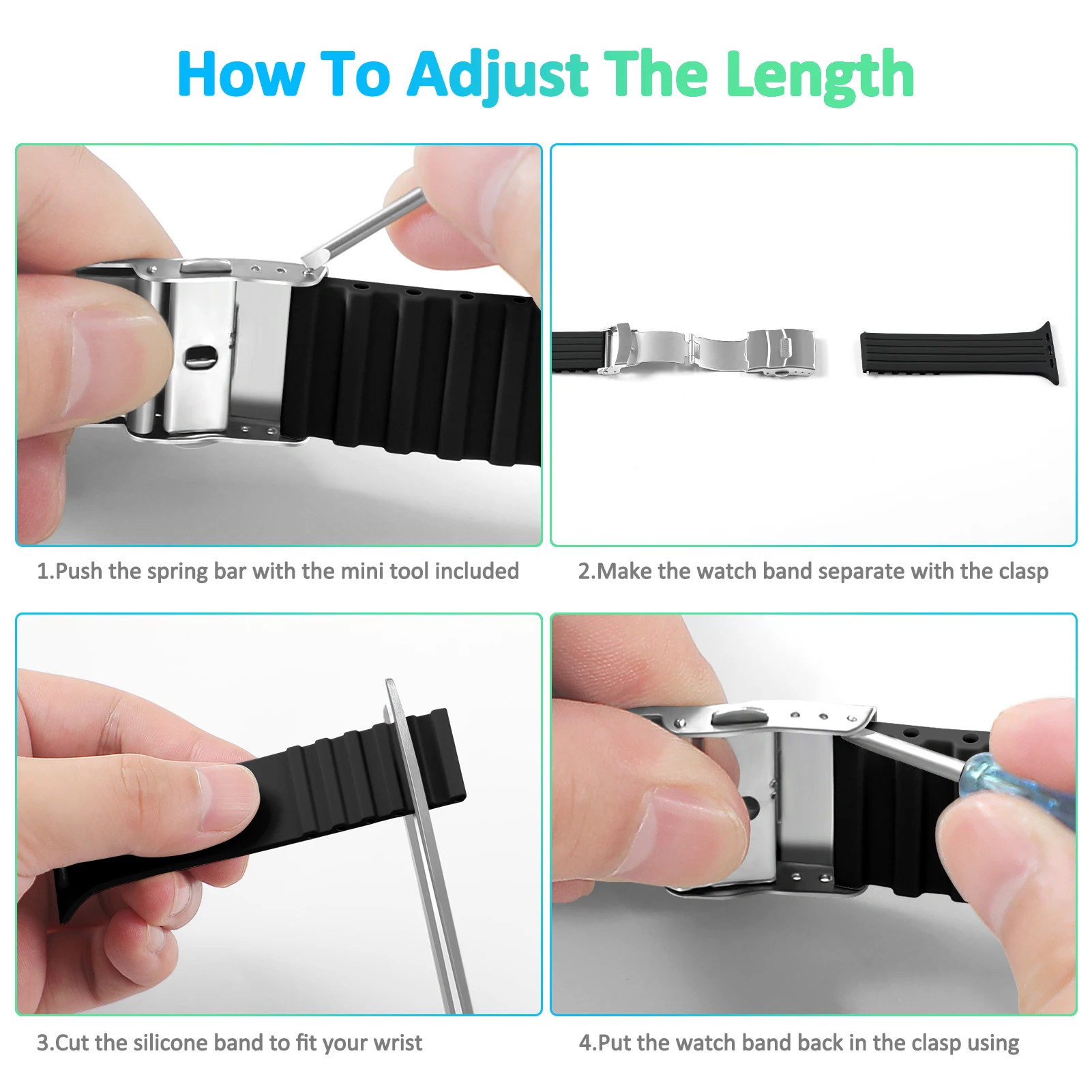 Silicone strap For Apple Watch band 49mm 45mm 41mm 44mm 40mm 49 mm watch band bracelet correa iWatch series ultra 8 7 3 4 5 6 se