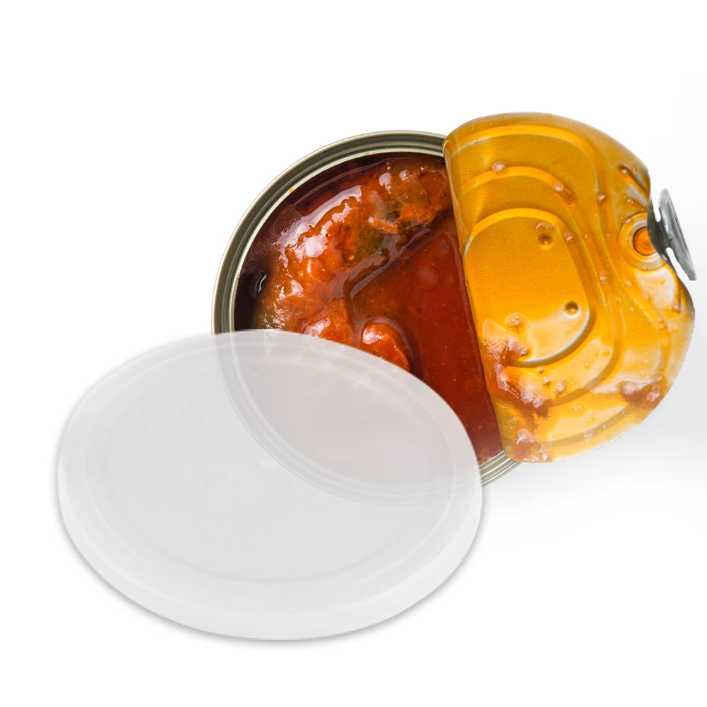 

5pcs Reusable Food Storage Tin Cover Cans Lids Round Dog Cat Canned Sealer Plastic Covers Lids for Cans Kitchen Accessories