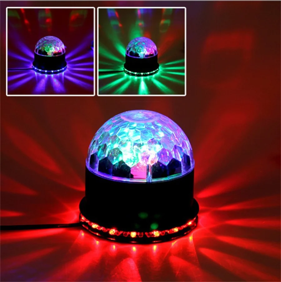 TIRVOSE Rotating LED Disco Ball Laser Projector Lamp EU Plug RGB Voice Control DJ Stage Lights for Christmas Wedding Party Decor