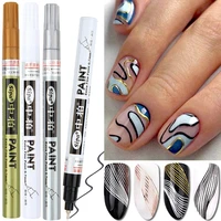 waterproof nail painting graffiti pen paint markers nail art brushes 3d abstract lines flower sketch nail polish pen nail tools