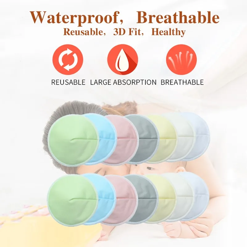 

4Pcs Reusable Washable Breast Pad Breastfeeding Nipple Pad Maternity Anti Overflow Milk Pad Covers Breast Feeding Nursing Pads