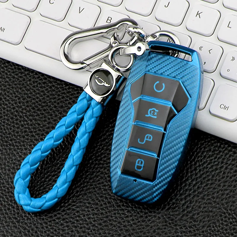 

Чехол для ключей автомобиля из ТПУ и углеродного волокна для BYD Tang Second Generation Song Pro QIn Pro