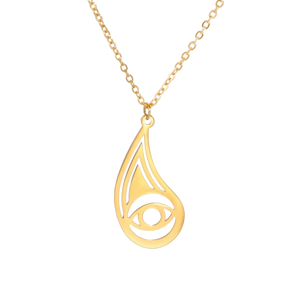 

Ювелирные изделия из нержавеющей стали Xincong, цвет товара 30,3x15 мм, ожерелье с подвеской в виде капли воды и глаз с цепочкой длиной 45 + 5 см