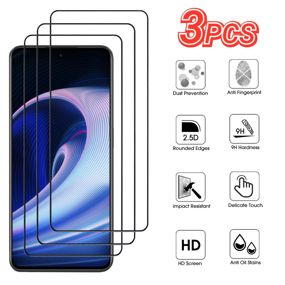 

3-1PCS Temepered Glass For OnePlus Ace Mobile Phone Full Screen Anti-scratch Anti-fingerprint Protective Film For OnePlus Ace