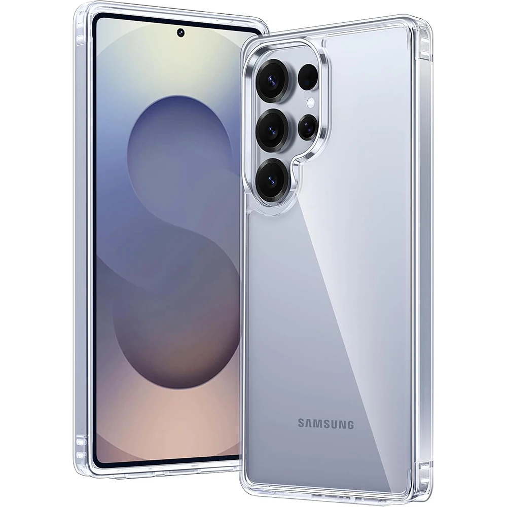 Гибридный чехол для телефона Samsung Galaxy S25 S24 S23 FE ультратонкий прозрачный