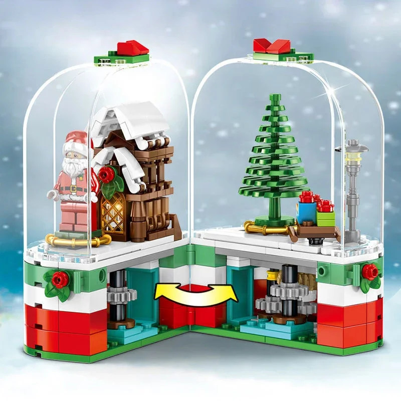 

Город, Рождественская елка, вращающиеся строительные блоки, друзья, Санта-Клаус, рождественские блоки, игрушки для детей, девочки, мальчики, подарок