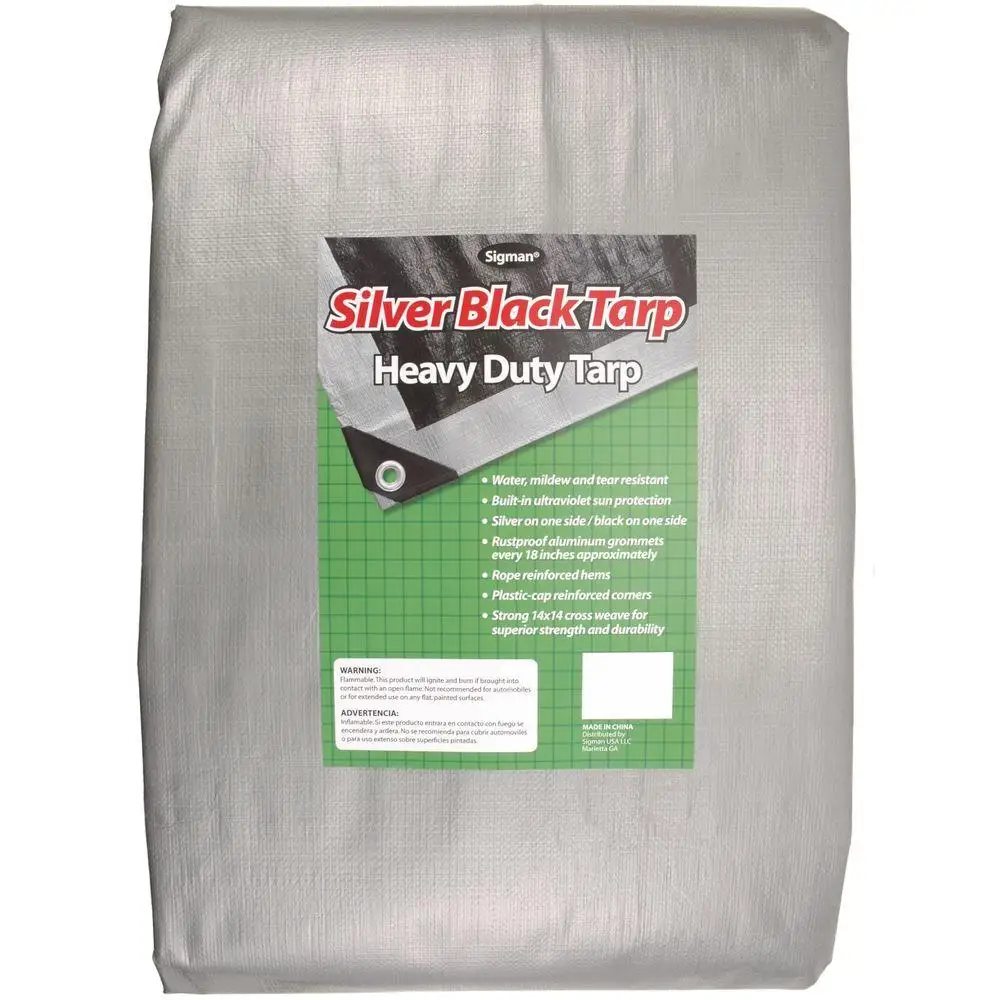 

10' x 20' Silver Black Heavy Duty Tarp