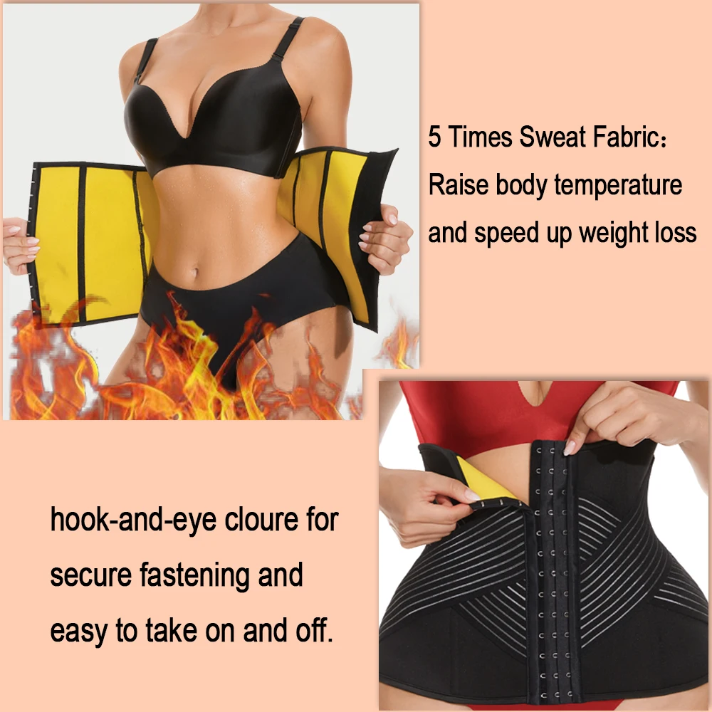 SEXYWG Women Waist Trainer Sauna Belt Fat Burning Weight Loss Belt Waist Cincher Faja Slimming Belt Neoprene Sweat Belt