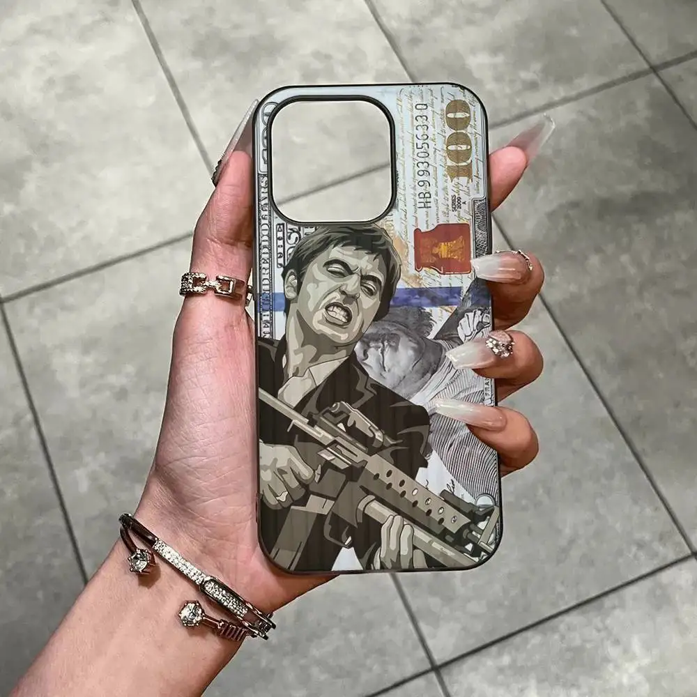 Классический чехол для телефона Tonny Montana Scar-Face для iPhone 17 16 15 14 13 12 11 Pro Max Plus, гофрированный бампер-накладка на заднюю панель (art.: 3920da2ee22b9) - 3920da2ee22b9