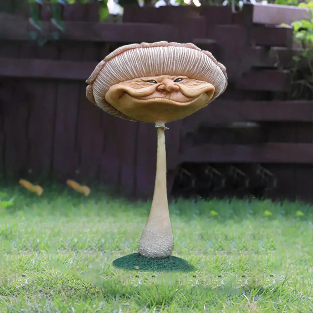 Стильная Миниатюрная Картина Гриба Стойкая к Повреждениям Скульптура Инновационная Устойчивая к Разрушению Патио Газон.