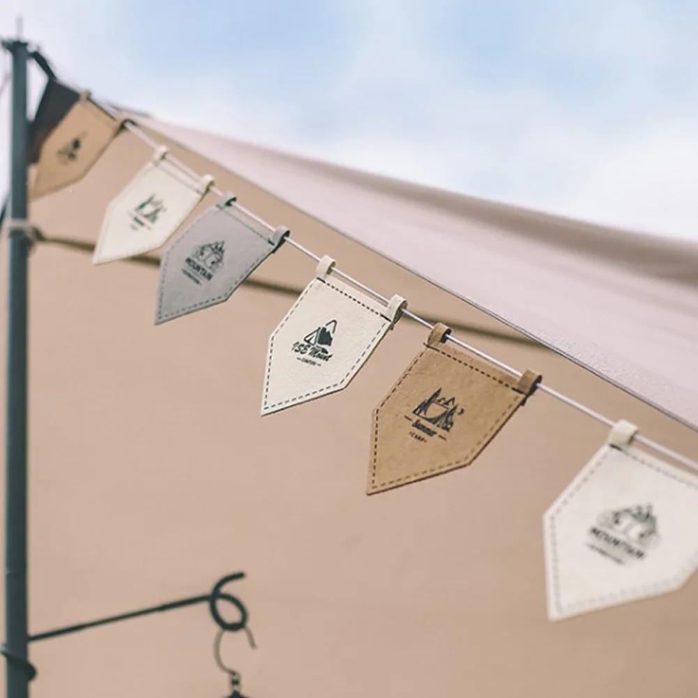 

Outdoor Felt Flag Pentagonal Flag Camping Decoration Flag Banner Birthday Activity Bunting Camping Hiking Travel Equipment