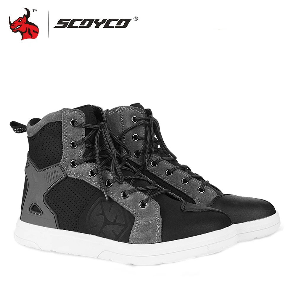 SCOYCO Motorcycle Riding Protective Racing Boots Breathable Motocross Boots Outdoor Hiking Shoes Sports Shoes Size 39-46