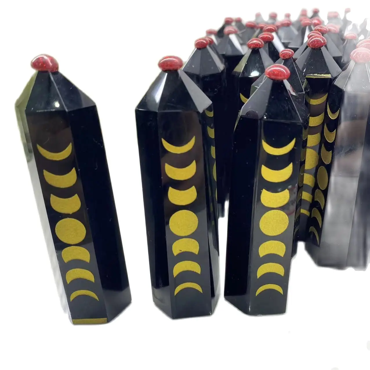 

NATURAL OBSIDIAN YOGA STONE CRYSTAL QUARTZ ENERGY GEM REIKI HEALING SIX-SIDED OBELISK