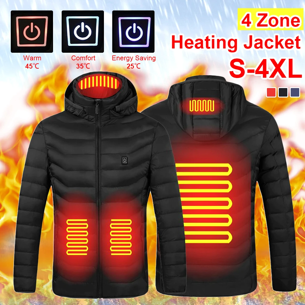 

XL Heating jacket USB Electric Men's heating jacket Long Sleeves Male coat thermal clothing for men outdoor Camping supplies