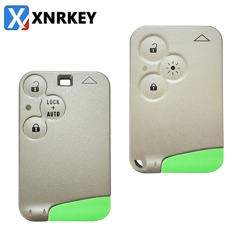 

XNRKEY 3 Button Smart Card Key Shell for Renault Laguna Espace Replacement Remote Car Key Case Cover with Blade Without Logo