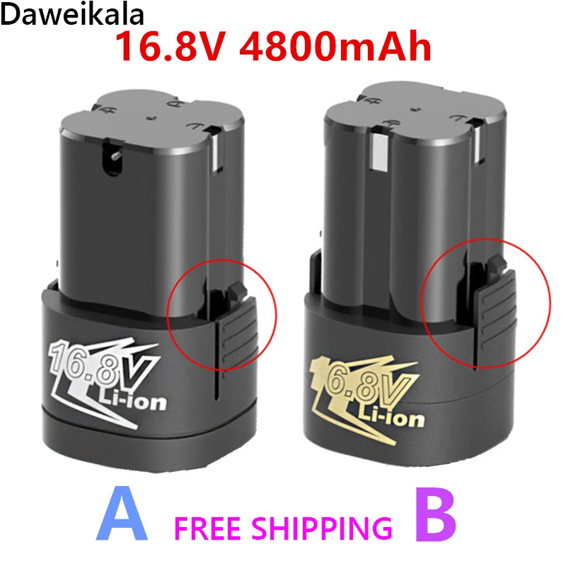 

New 16.8V 4800mAh Lithium Battery 18650 Li-ion Battery Power Tools Accessories for Cordless Screwdriver Electric Drill Batter