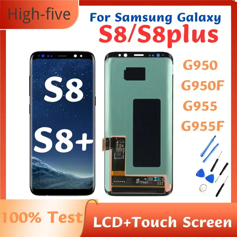 Оригинальный ЖК-дисплей для Samsung Galaxy S8 S8plus, ЖК-дисплей для Samsung S8/S8 + G950 G950F G955 G955F, дигитайзер сенсорного экрана в сборе