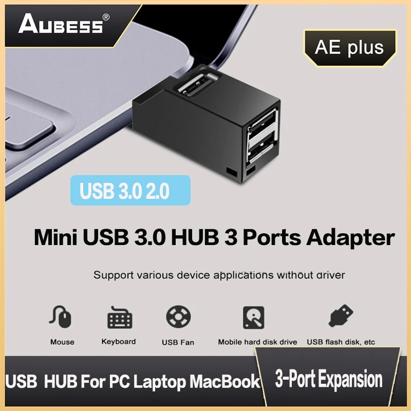 

Mini USB 3.0 HUB 3 Ports USB 2.0 HUB Adapter Extender High Speed Data Transfer USB Splitter Docking Station For PC Laptop Phone