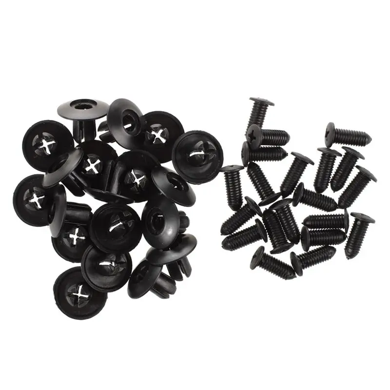 

20 Pcs 8mm Hole Push in Expanding Screw Panel Clips Plastic Rivet Black