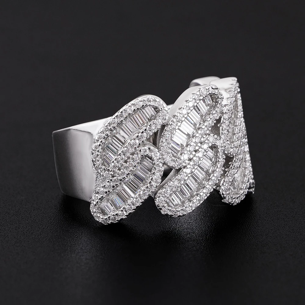 Chain Moissanite Rings For Women S925 Silver Wedding Ring Finger Jewelry Men Pass Tester Free Shipping