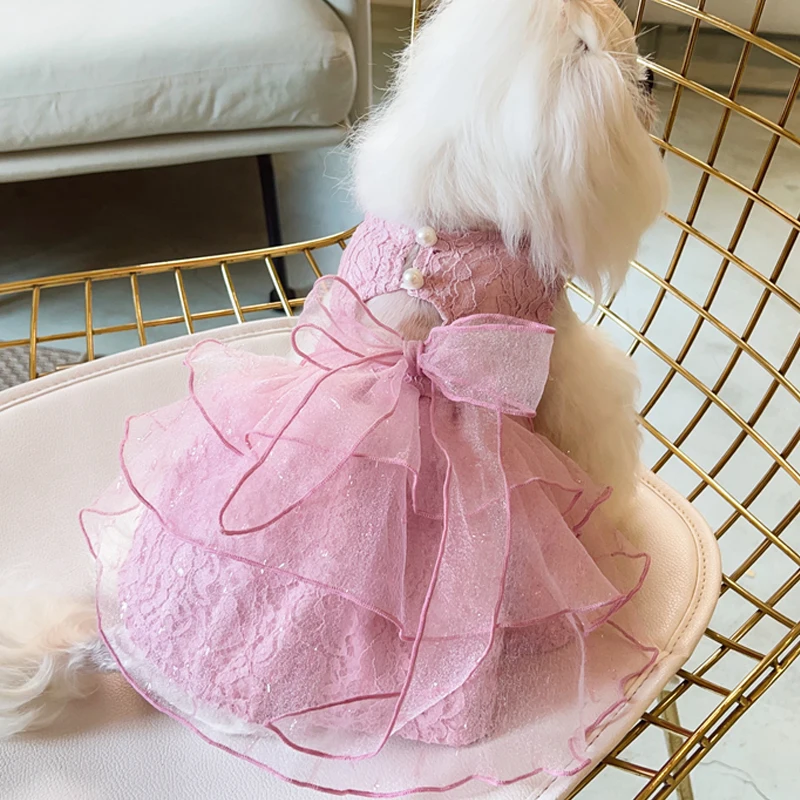 Летнее платье для кошек одежда чихуахуа йорков пуделя собак Shih Tzu Bichon костюм