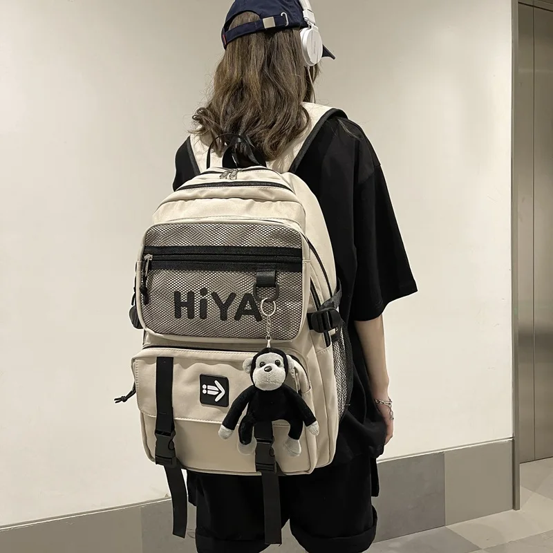 

Dropshipping tooling personality fashion backpack female college students leisure schoolbag outdoor travel backpacks for men
