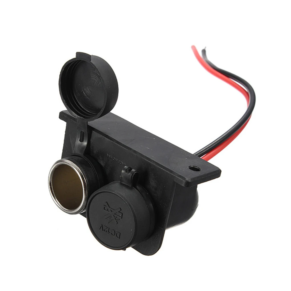 

Cigarette Lighter Socket Black 12V Waterproof Connector Dual-Hole Adapter Plug Vehicle Accessories Motorbike Parts