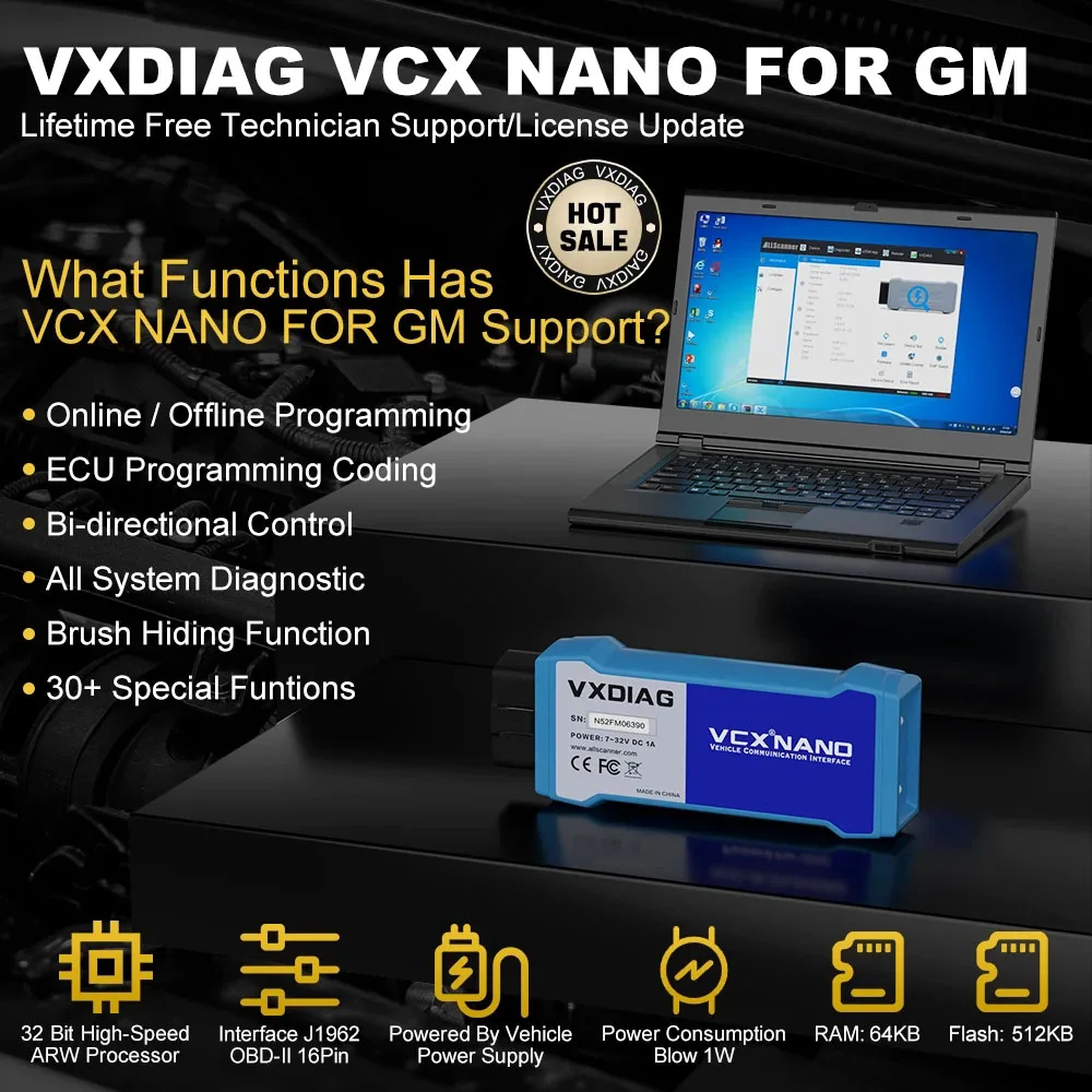 VXDIAG NANO NX600 для GM автомобильный диагностический инструмент ECU программирование