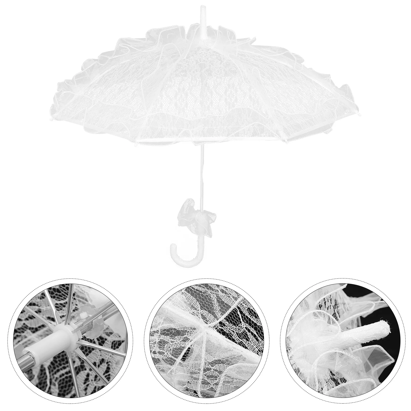 Кружевной хлопковый зонтик свадебный ручной работы с вышивкой свадебное платье