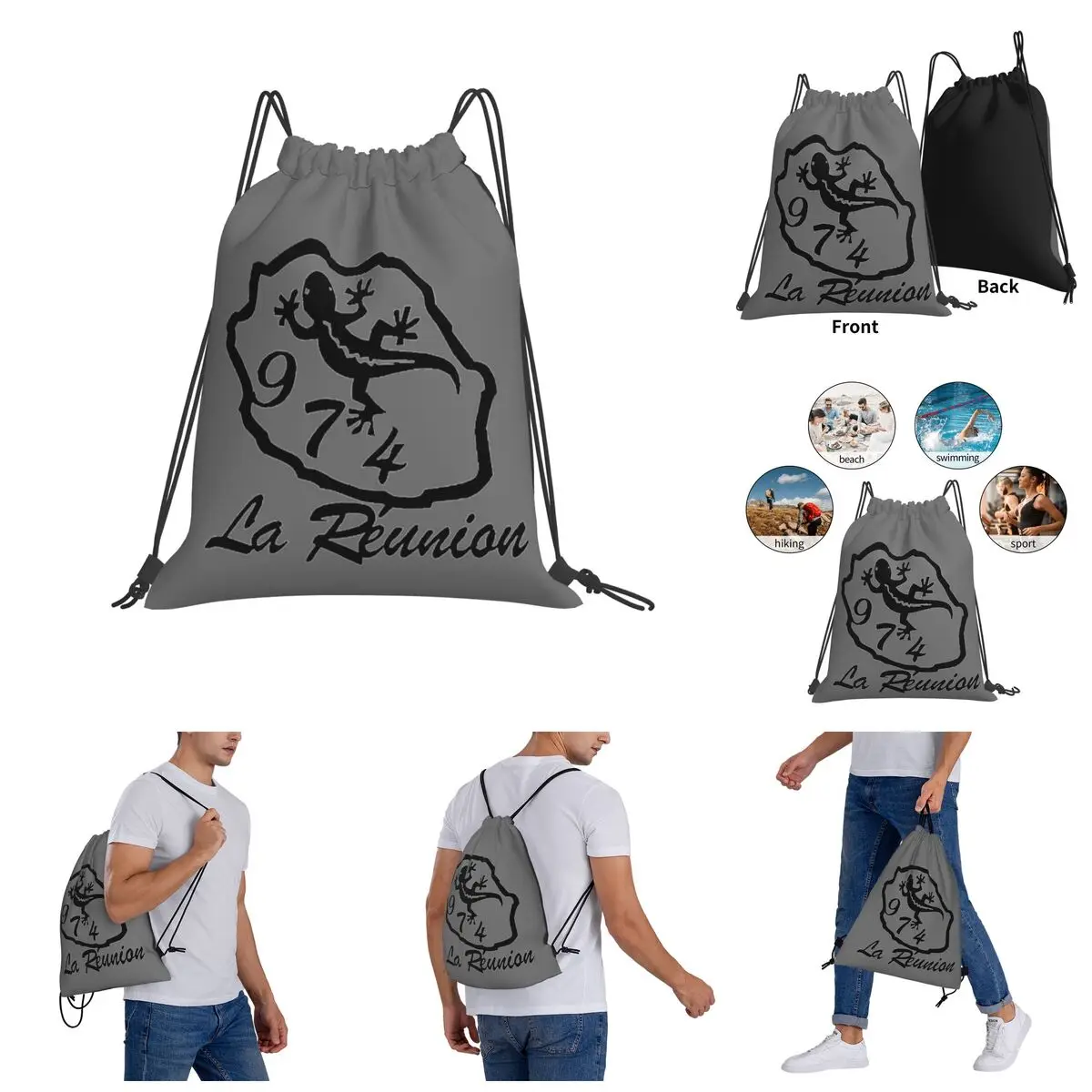 

La Reunion Drawstring Bags Gym Bag Vintage Backpack Funny Novelty R248 Knapsack