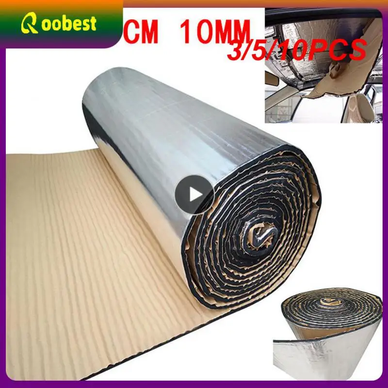 

3/5/10PCS Aluminum Foil Car Sound Insulation Cotton Car Fire Pads Waterproof Dustproof Sound Insulation Cotton Universal