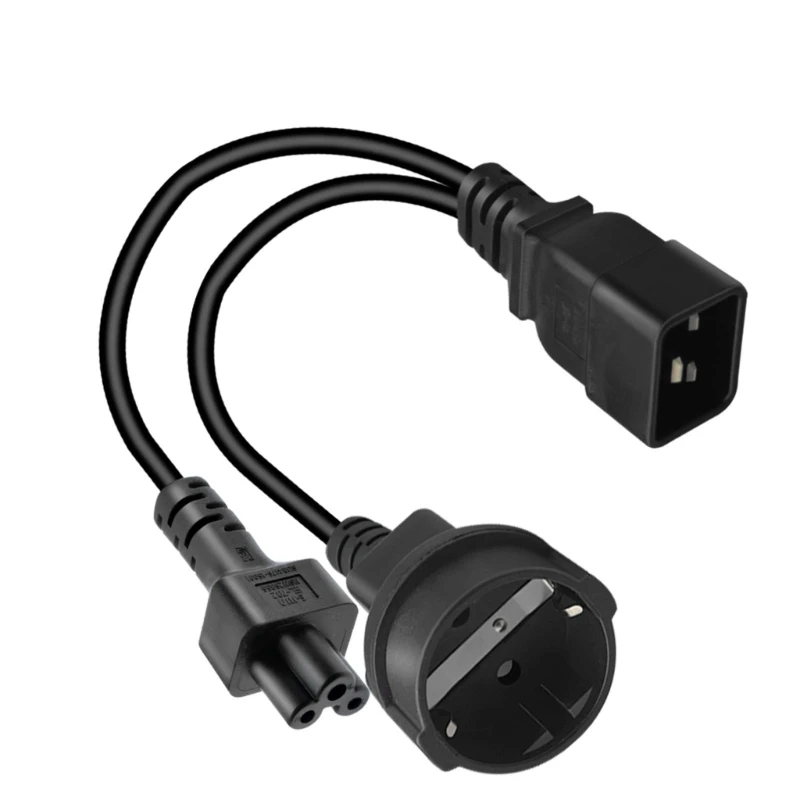 3-контактный разъем IEC320-C20 — IEC320-C5+EU4 8 мм адаптер преобразователя кабель питания