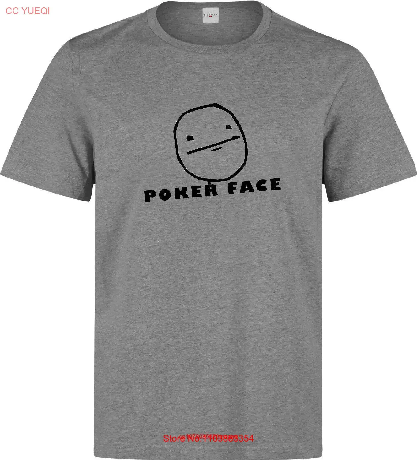 Хлопковая мужская футболка с забавным логотипом в стиле покерного лица