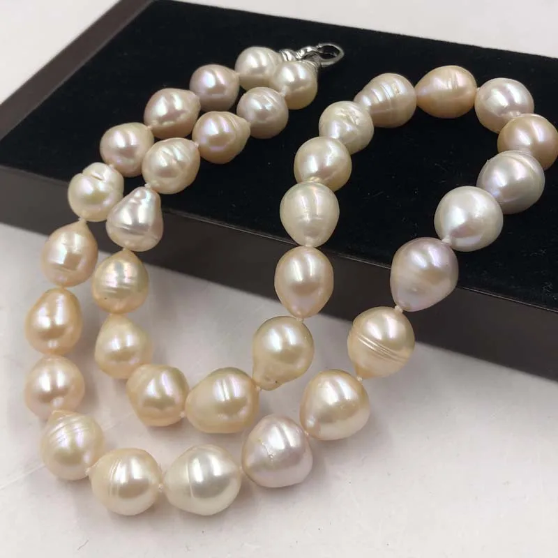 [ELEISPL JEWELRY For One Strand 50CM Long Freshwater Pearl Drop Necklace Multi 11-12mm Free Shipping #22010387