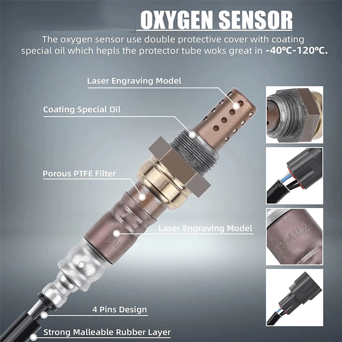 Кислородный датчик датчика O2 234-4162 ниже по потоку для 1996-2000 4runner 95-98 T100 1995-2000