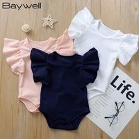 newborn infant baby girl romper ruffles sleeve triangle bag baby girl clothes 100 cotton onesie pajamas toddler jumpsuit
