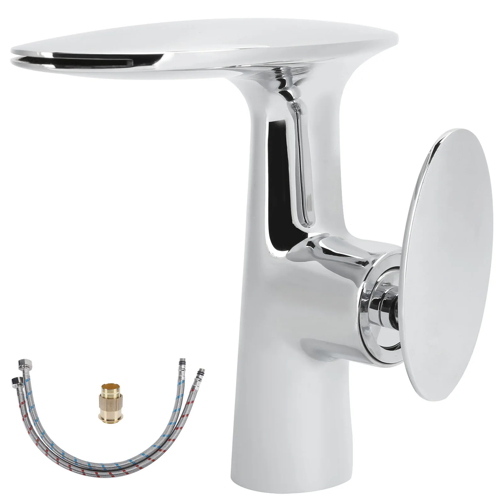 

Waterfall Faucet Hot Cold Mixing Water Tap with Single Handle for Home Bathroom KitchenInternational Thread G1/2