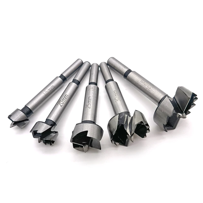 

5PCS 15/20/25/30/35mm Multi-tooth Forstner Boring Drill Bits Kit Woodworking Self Centering Hole Saw Wood Cutter Tools Set