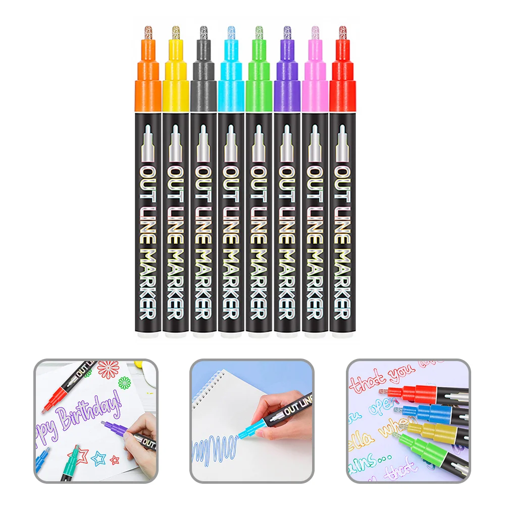 

8pcs Portable Highlighters Marking Pens Students Stationery DIY Painting Supplies