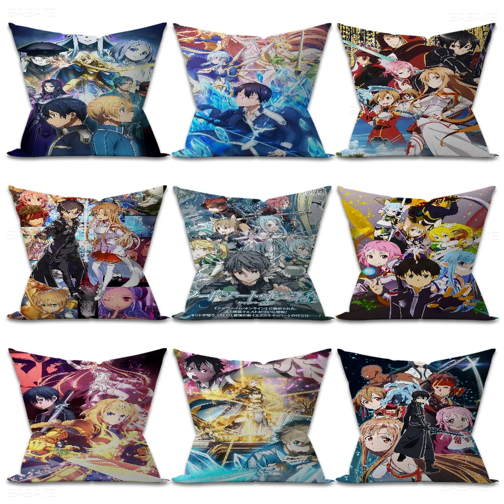 Аниме Sword Art Online Кирито Асуна Подушка Подарок Украшение Домашнего Офиса Спальня