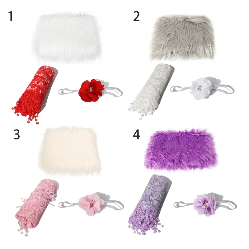 

Y3NF Stretchy Knit Mohair Wraps with Matched Headwear Set Newborn Photography Prop Photoshoot Accessories