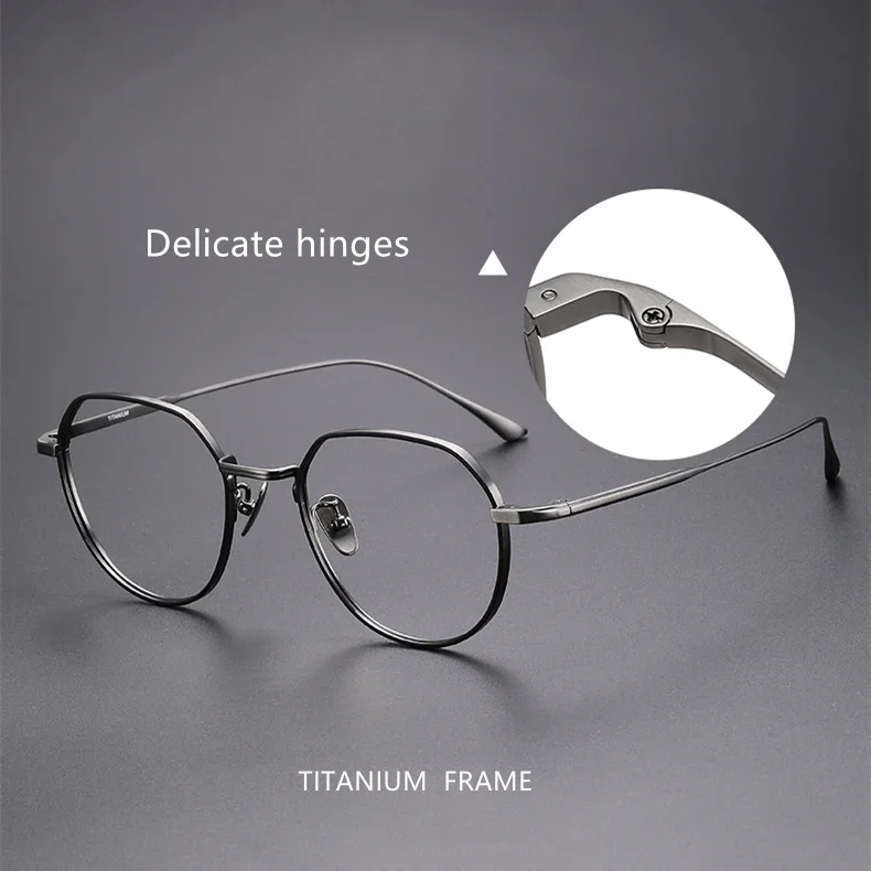 Японские ретро очки с оправой из чистого титана многоугольные оптические