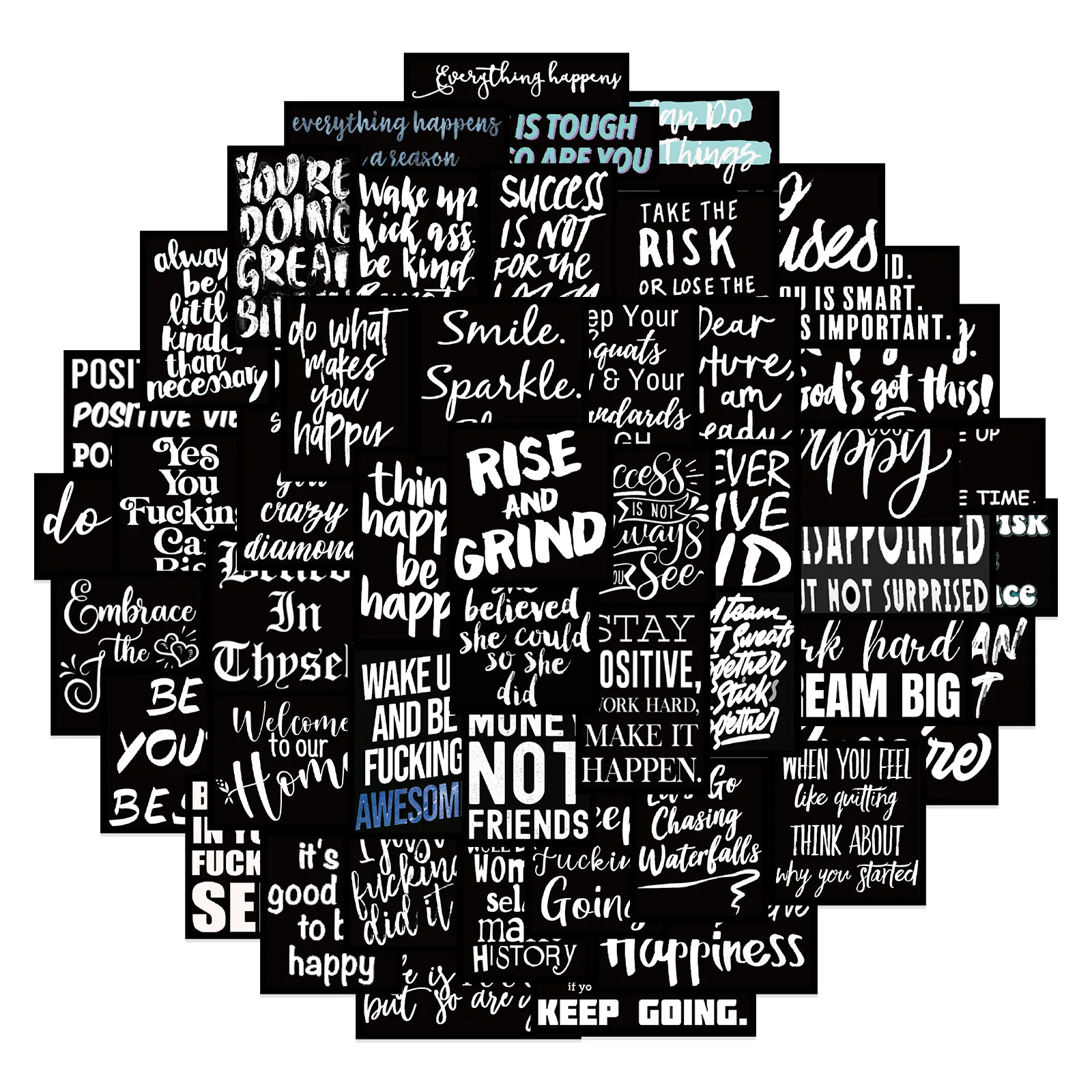 

10/30/61PCS Motivational Phrase Stickers Encouragement Inspirational Quotes Scrapbook Stationary Office Study Room Sticker Decal