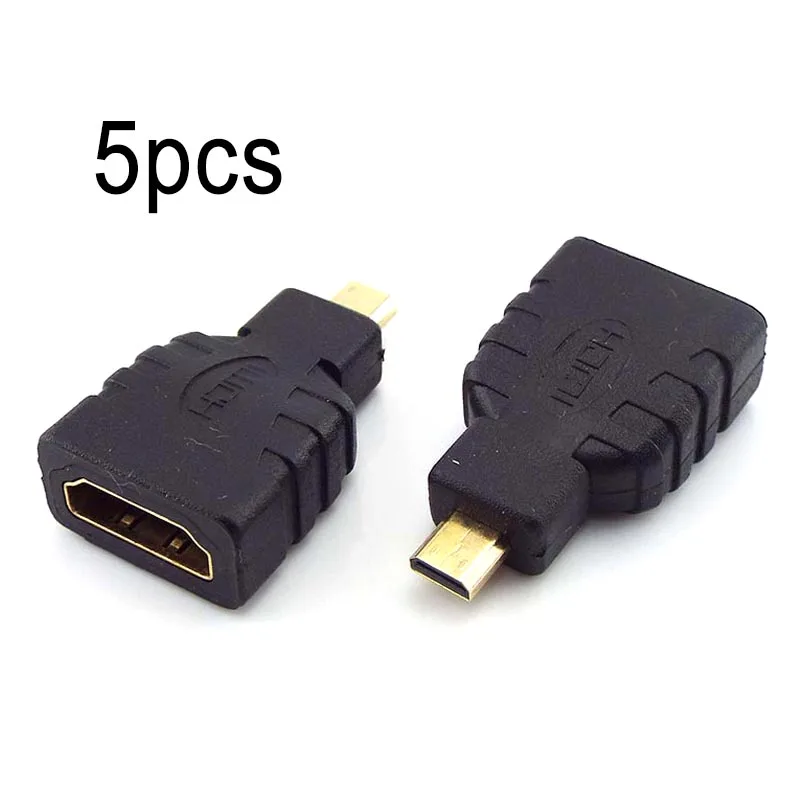 

5pcs Male to Female Type D to A Micro HDMI-compatible Adapter Cable Connector Converter for Xbox 360 for PS3 HDTV